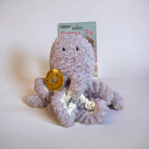 Violet Octopus Plush Toy for Dogs
