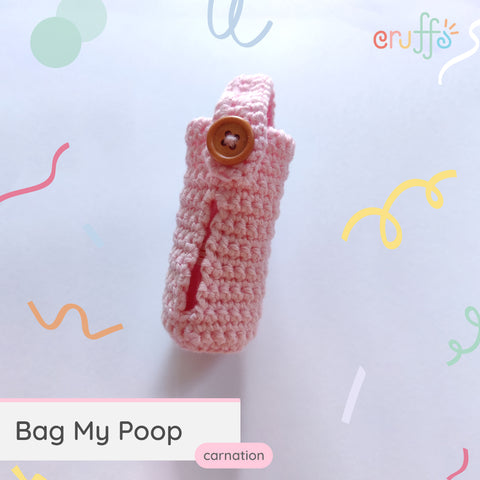 Cruffs’ Bag My Poop Poop Bag Holder - Carnation