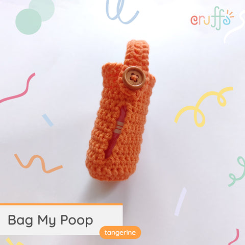Cruffs’ Bag My Poop Poop Bag Holder - Tangerine